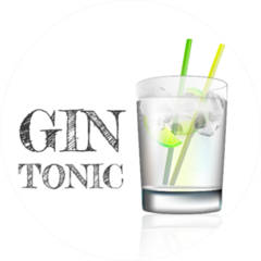 Gin And Tonic Lettering Sticker