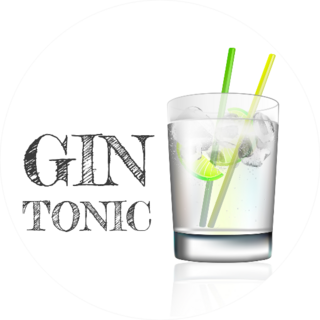 Gin And Tonic Lettering Sticker