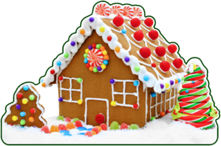 Gingerbread House In Snow Sticker