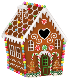 Gingerbread House With Christmas Candies, Gingerbread Man Sticker