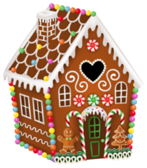 Gingerbread House With Christmas Candies, Gingerbread Man Sticker