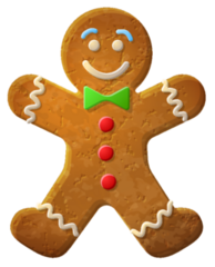 Gingerbread Man Decorated Colored Icing Sticker