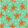 Gingerbread Man Seamless Pattern Cute Xmas Background Sticker