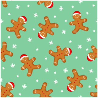 Gingerbread Man Seamless Pattern Cute Xmas Background Sticker