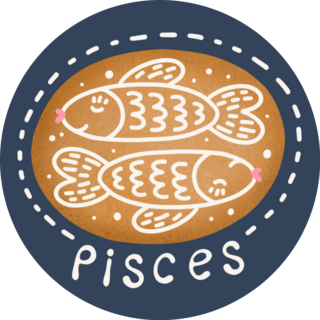 Gingerbread Pisces On Dark Blue Sticker