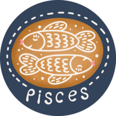Gingerbread Pisces On Dark Blue Sticker