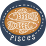 Gingerbread Pisces On Dark Blue Sticker