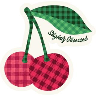 Gingham Cherry Sticker