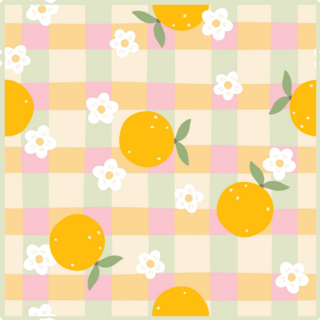 Gingham Kawaii Sticker