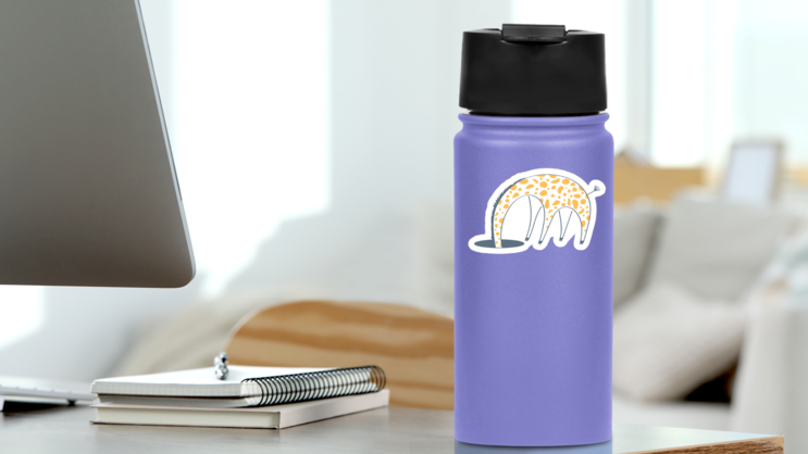Giraffe Hid His Head In The Hole Sticker on a Water Bottle (New) example