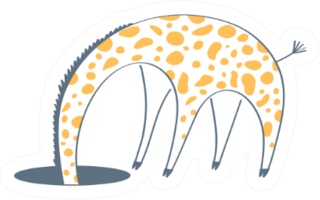 Giraffe Hid His Head In The Hole Sticker