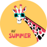 Giraffe Hot Summer Illustration Sticker
