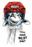 Giraffe In A Red Ice Hockey Helmet Take Your Best Shot Sticker