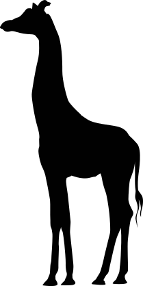 Giraffe Standing Tall Shape Sticker