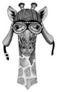 Giraffe Wild Biker Animal Wearing Motorcycle Helmet Sticker