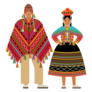 Girl And Young Man In Peruvian Folk Costume Sticker