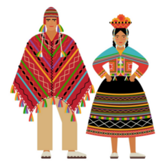 Girl And Young Man In Peruvian Folk Costume Sticker