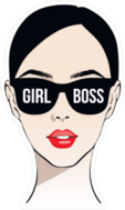 Girl Boss Woman With Red Lips and Sunglasses Sticker