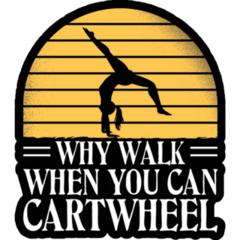 Girl Cartwheel Sticker