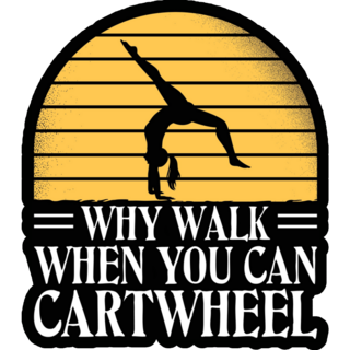 Girl Cartwheel Sticker