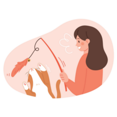 Girl & Cat Fishing Sticker