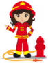 Girl Firefighter Cartoon Sticker