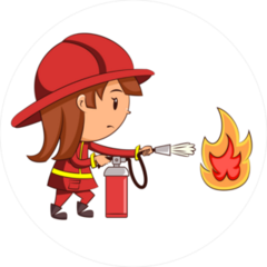 Girl Firefighter With Fire Extinguisher Sticker