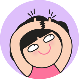 Girl Giving A Thumbs Up On Purple Sticker