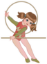 Girl Gymnast Dressed In Pink Leotard Sticker