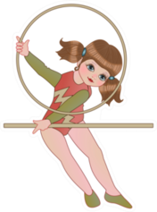 Girl Gymnast Dressed In Pink Leotard Sticker