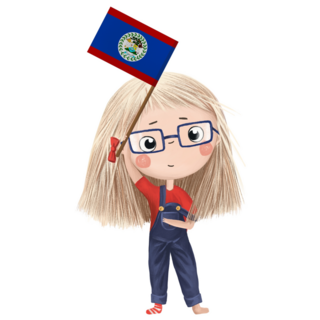 Girl Holds Belize Flag Sticker