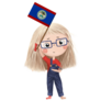 Girl Holds Belize Flag Sticker