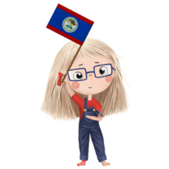 Girl Holds Belize Flag Sticker