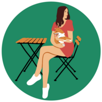 Girl Holds Shiba Inu Sticker