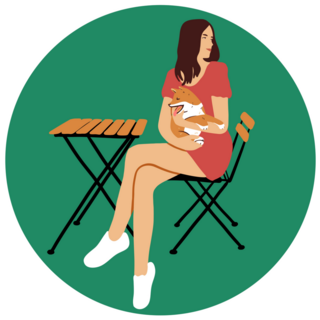 Girl Holds Shiba Inu Sticker