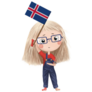 Girl Iceland Flag Sticker