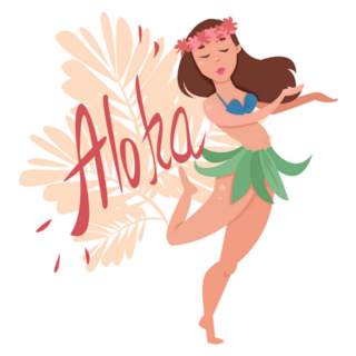 Girl In Aloha Style Dancing Sticker
