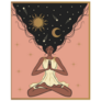 Girl In Lotus Position Meditates Universe Sticker