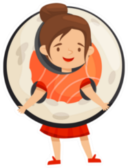 Girl In Sushi Roll Costume Sticker