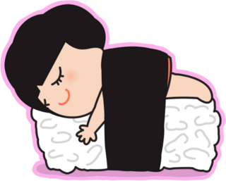 Girl In Sushi Sticker