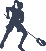 Girl Lacrosse Player Running Sticker
