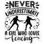 Girl Loves Fencing Sticker