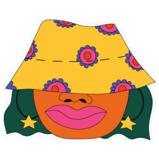 Girl Of The 90s Bucket Hat Sticker