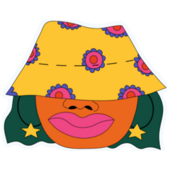 Girl Of The 90s Bucket Hat Sticker
