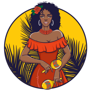Girl Playing Maracas Sticker