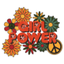 Girl Power 60s Floral Slogan Sticker