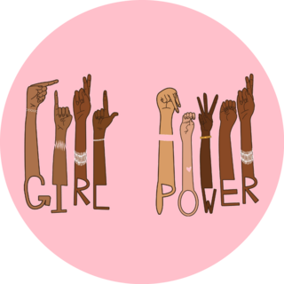 Girl Power American Sign Language Sticker