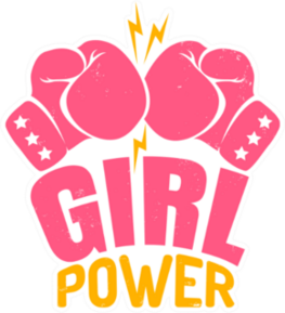 Girl Power Boxing Illustration Sticker