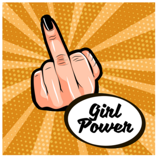 Girl Power Female Hand Showing Middle Finger Sticker
