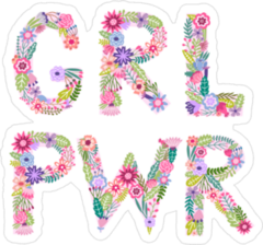 Girl Power Flower Letter Sticker